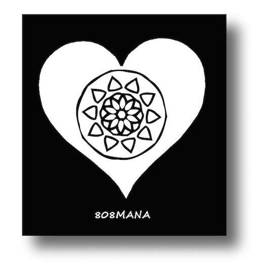 #808 HEART MANDALA - VINYL STICKER#809 PUNA LOVE - VINYL STICKER  - ©808MANA - BIG ISLAND LOVE LLC - ALL RIGHTS RESERVED