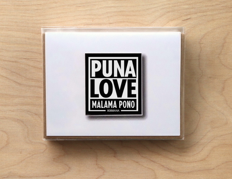 #C-809 PUNA LOVE  - GREETING CARD AND VINYL STICKER - ©808MANA - BIG ISLAND LOVE LLC